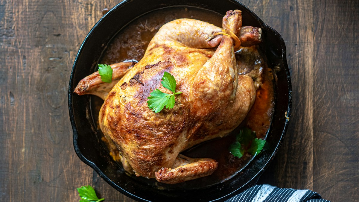 Mediterranean Lemon Herb Roast Chicken Thighs with Cauliflower Tabbouleh